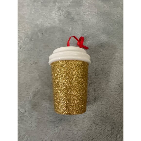Starbucks 2018 Ceramic Ornament Gold 2.5” - Picture 2 of 4